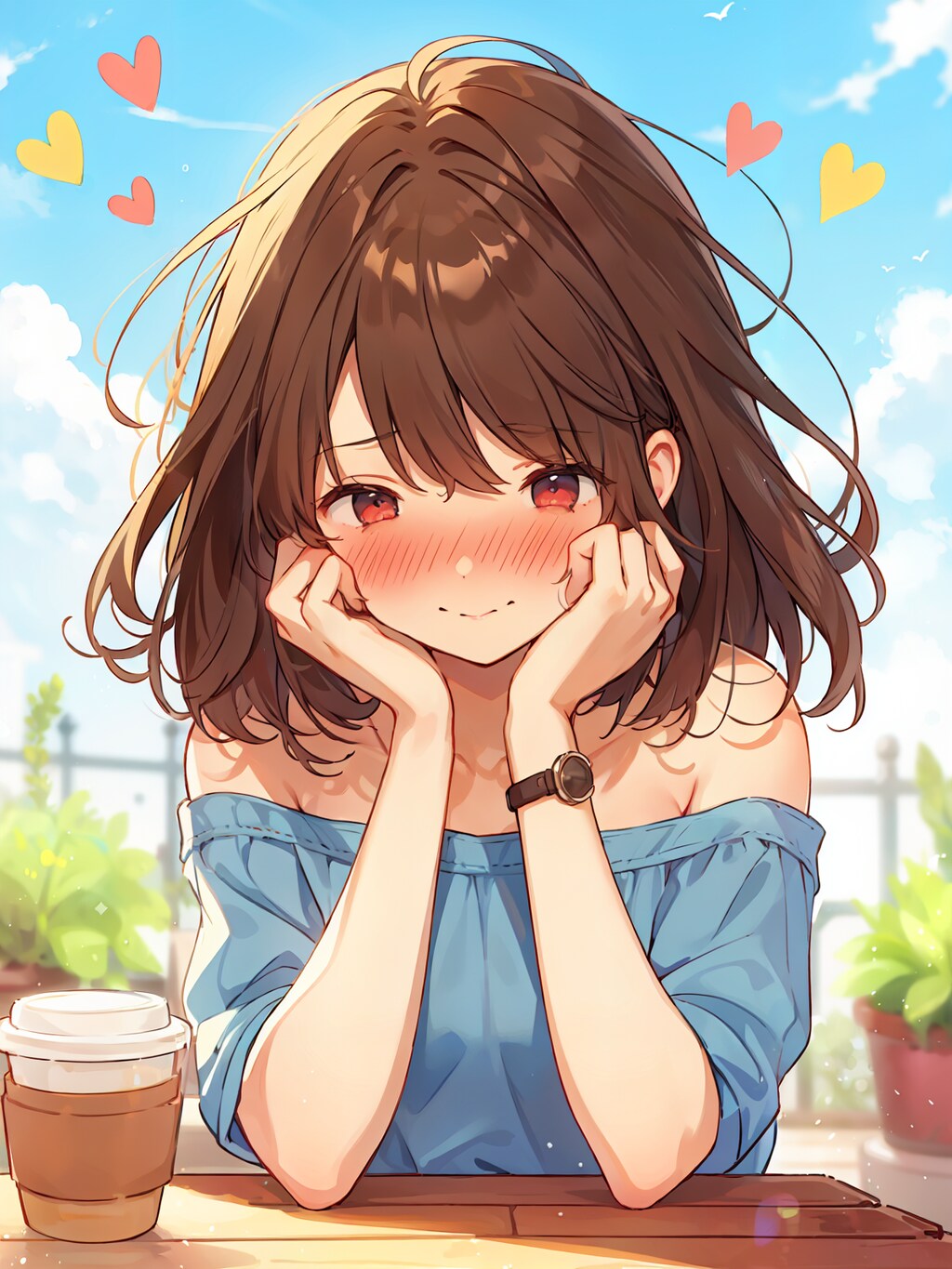 デートで照れる彼女