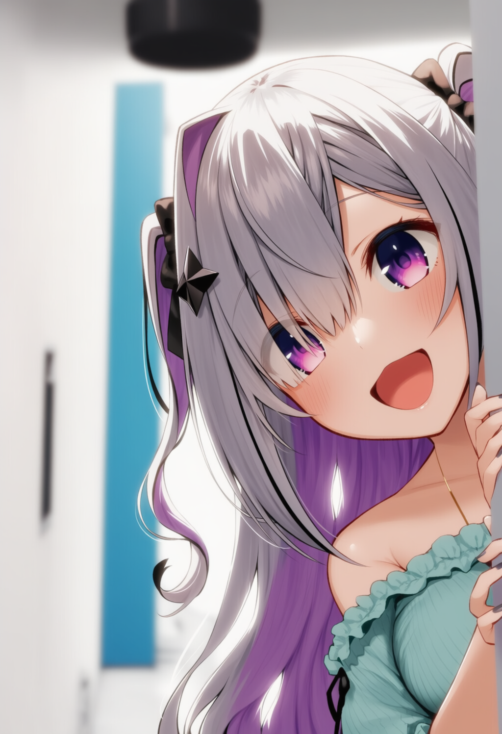 こなたちゃんが物陰からジッと見つめているだけ