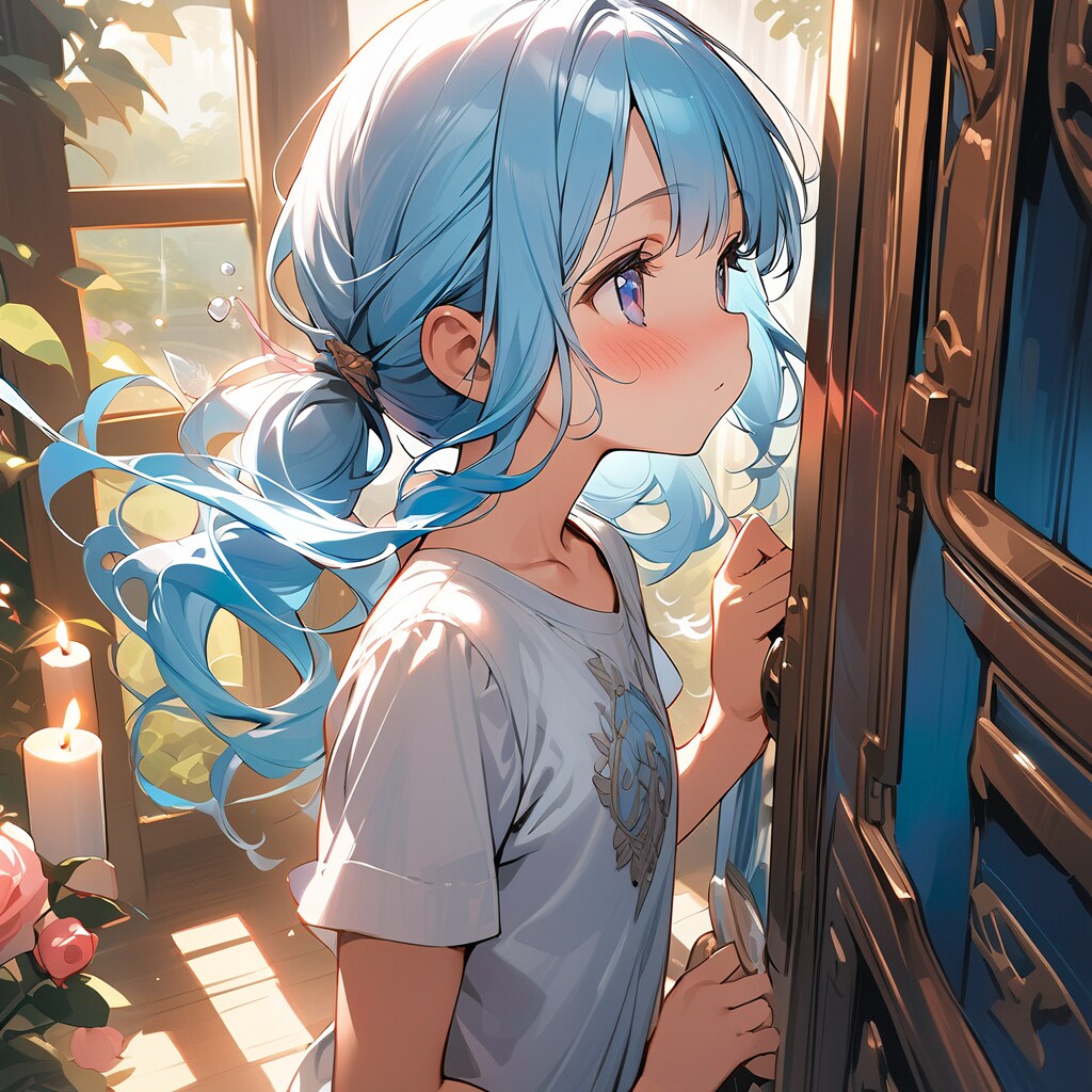 キャンドルで照らされた頬