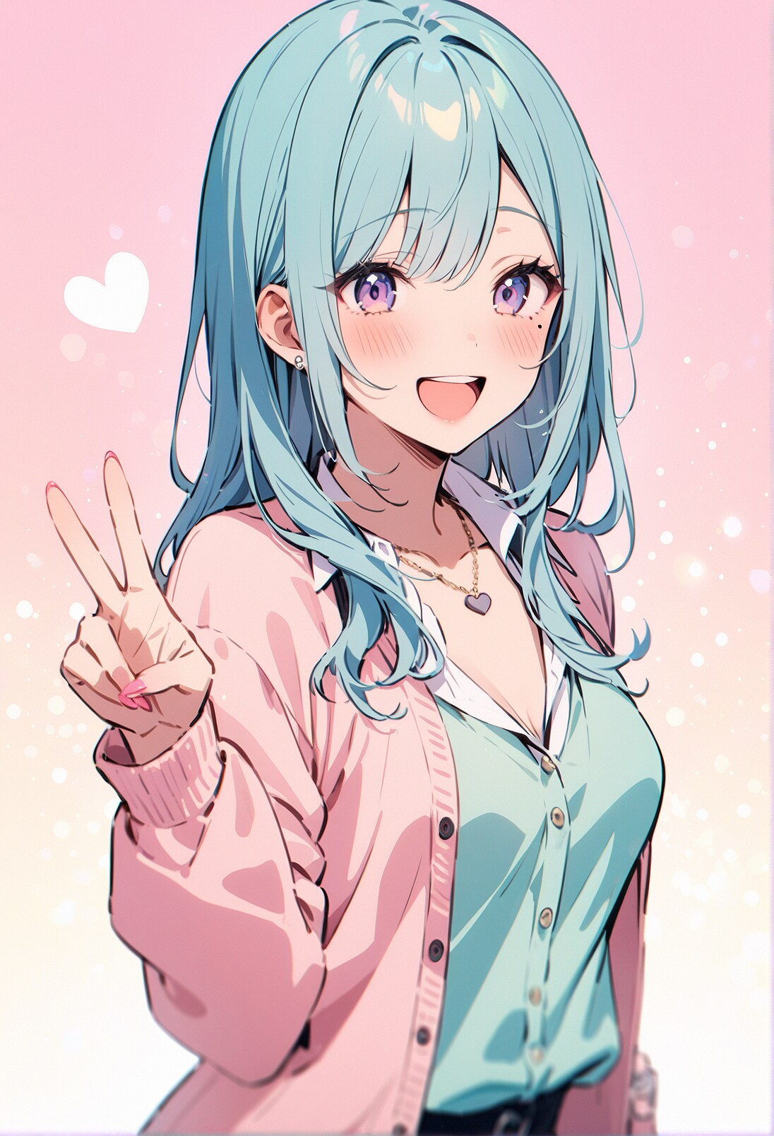 青髪さん③ | の人気AIイラスト・グラビア