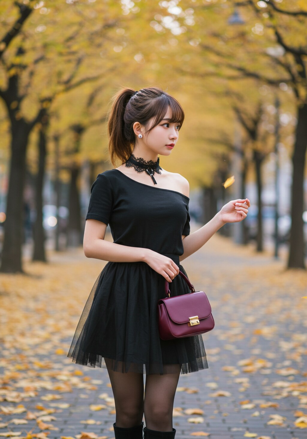 Seasons# 黒レースチョーカー　秋コーデ