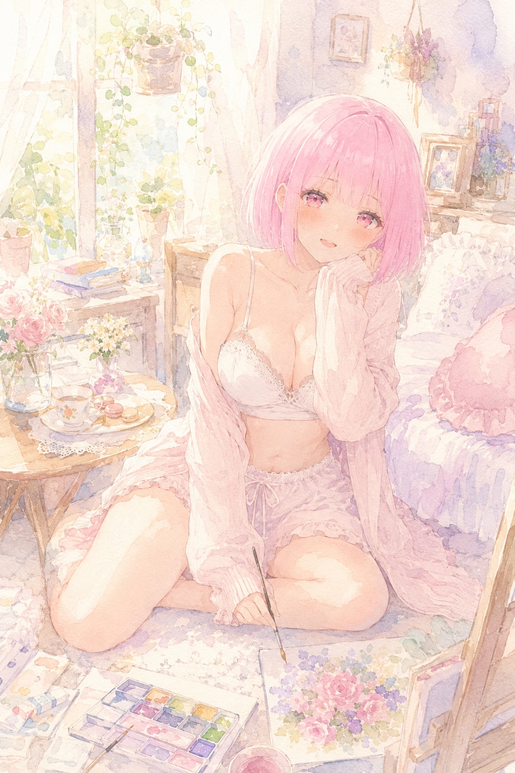 水彩ピンクちゃん　🖼️