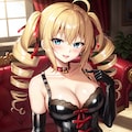 金髪縦ロールお嬢様風赤ボンデージ女王様ちゃん試作HolaraAI 3枚目