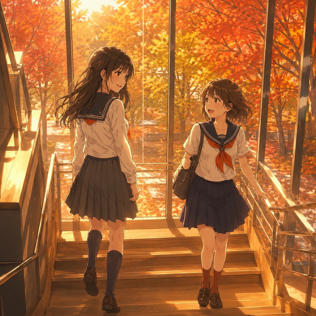 階段の少女