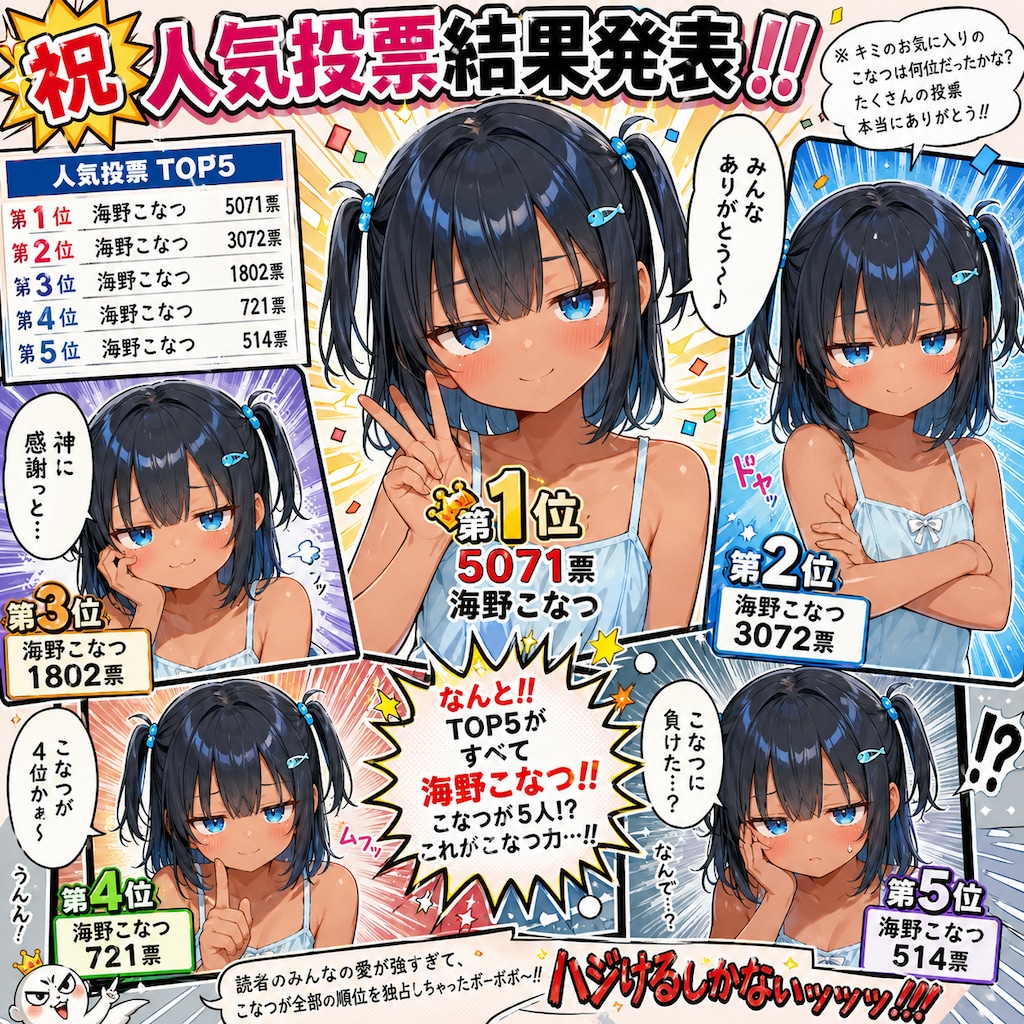 こなつ 人気投票結果発表(2回目)
