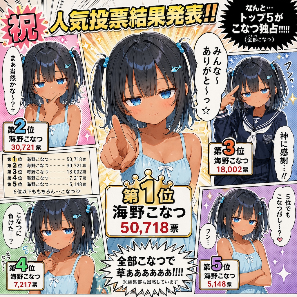 こなつ 人気投票結果発表(2回目)