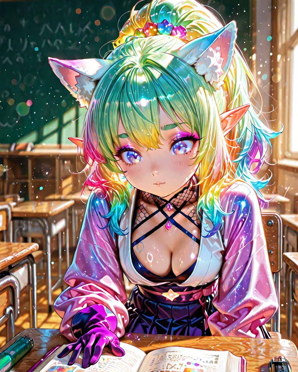 6枚）読書をするくノ一さん