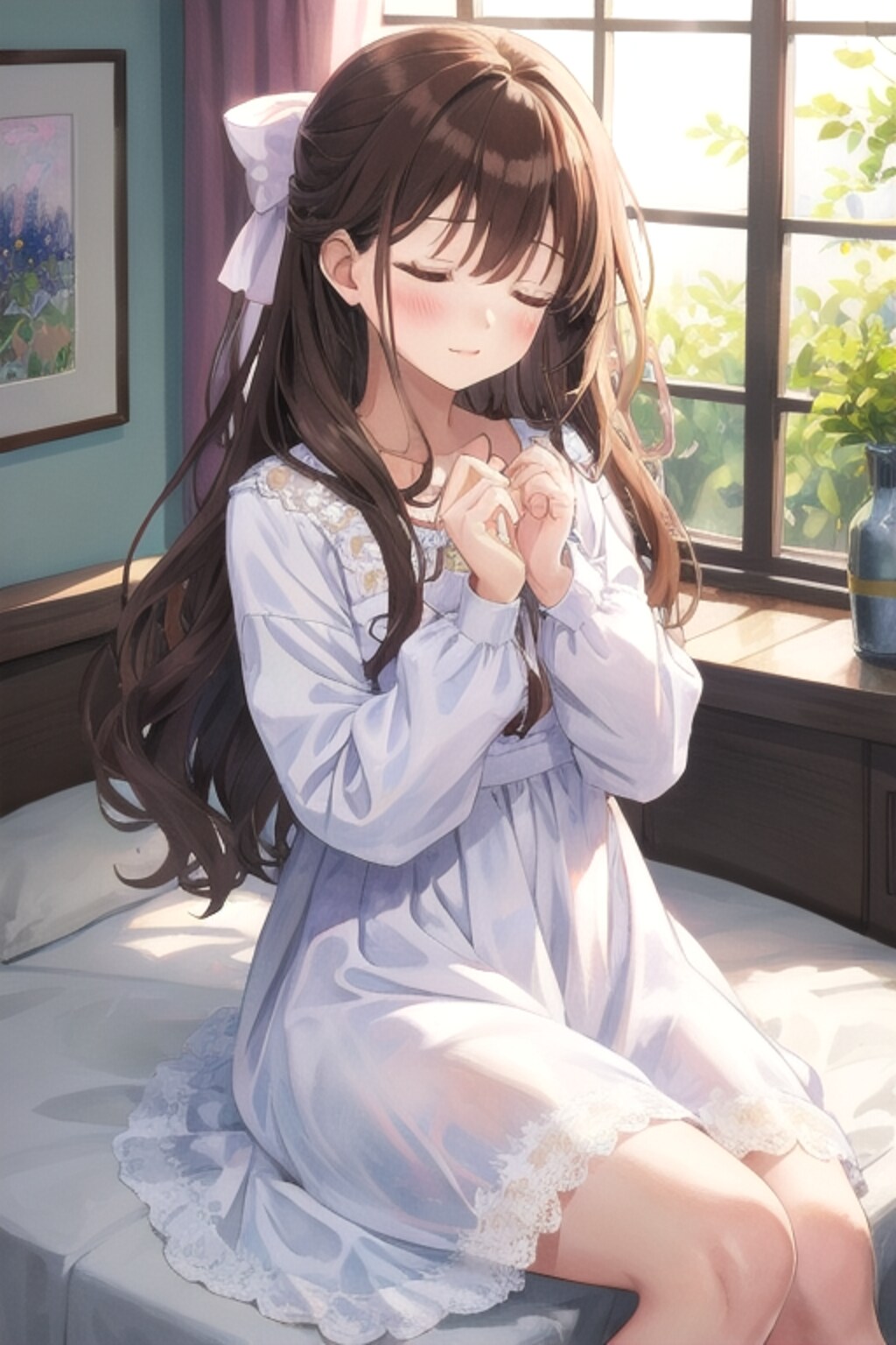 目をつむるなごみちゃん😞💐💛