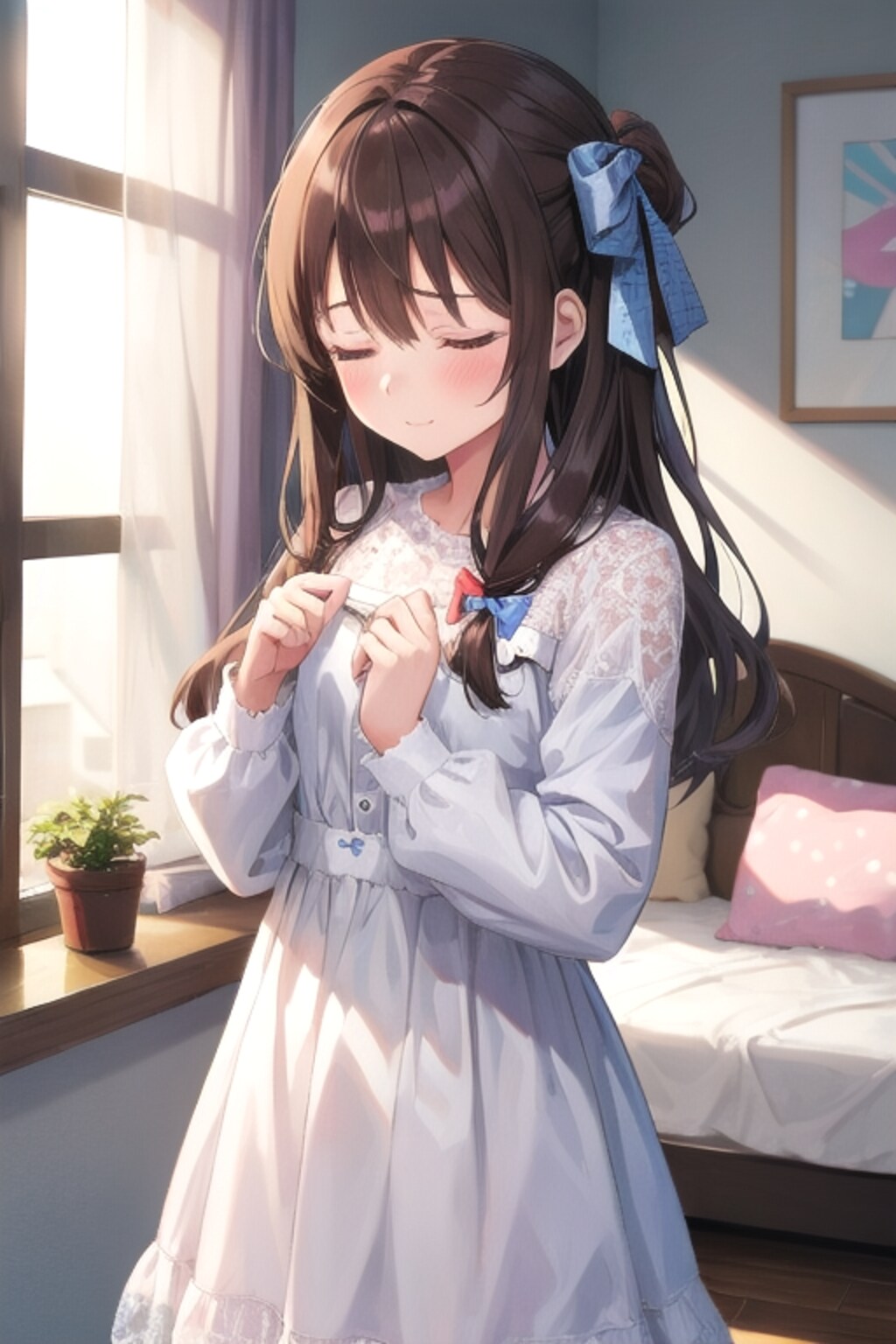 目をつむるなごみちゃん😞💐💛