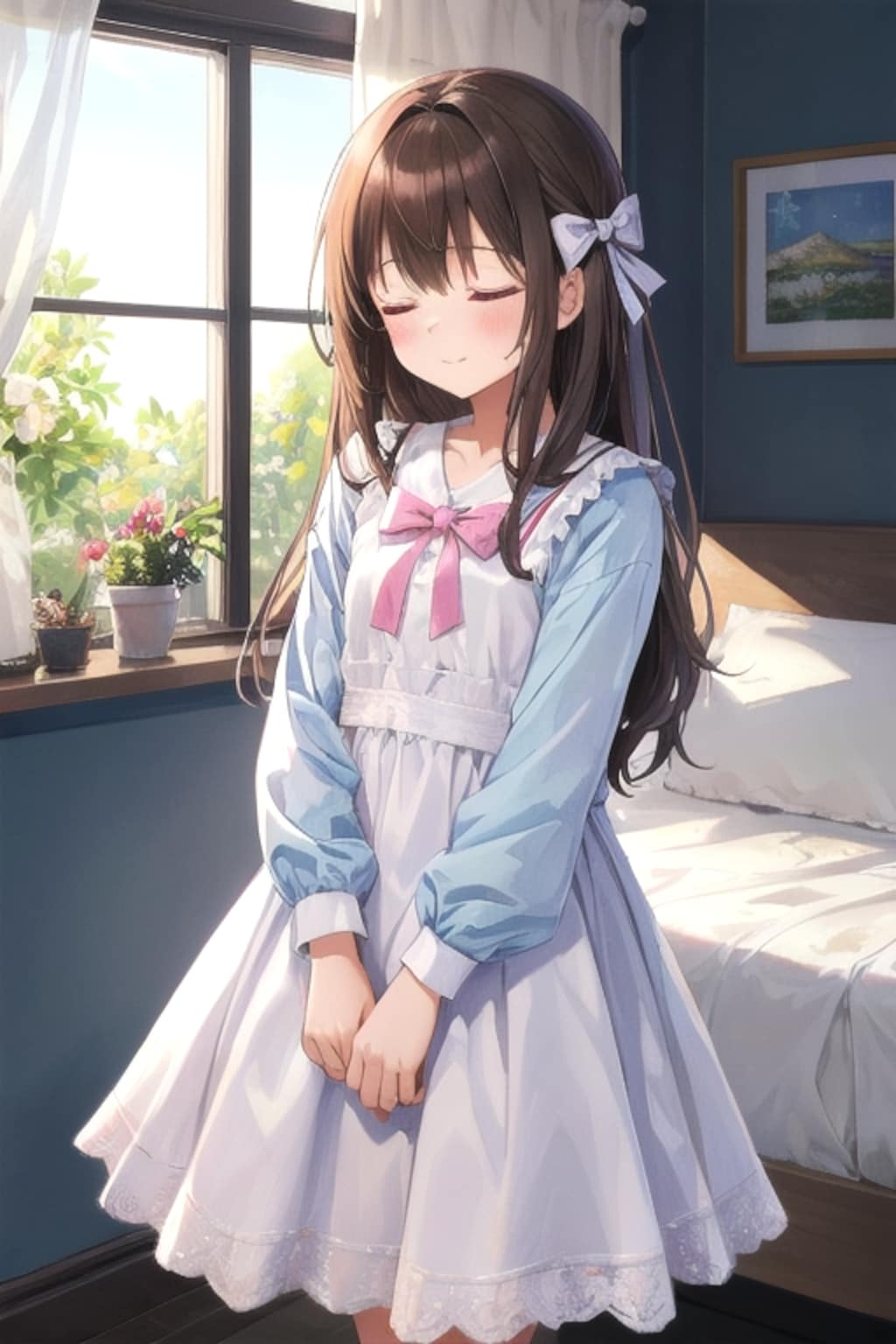 目をつむるなごみちゃん😞💐💛