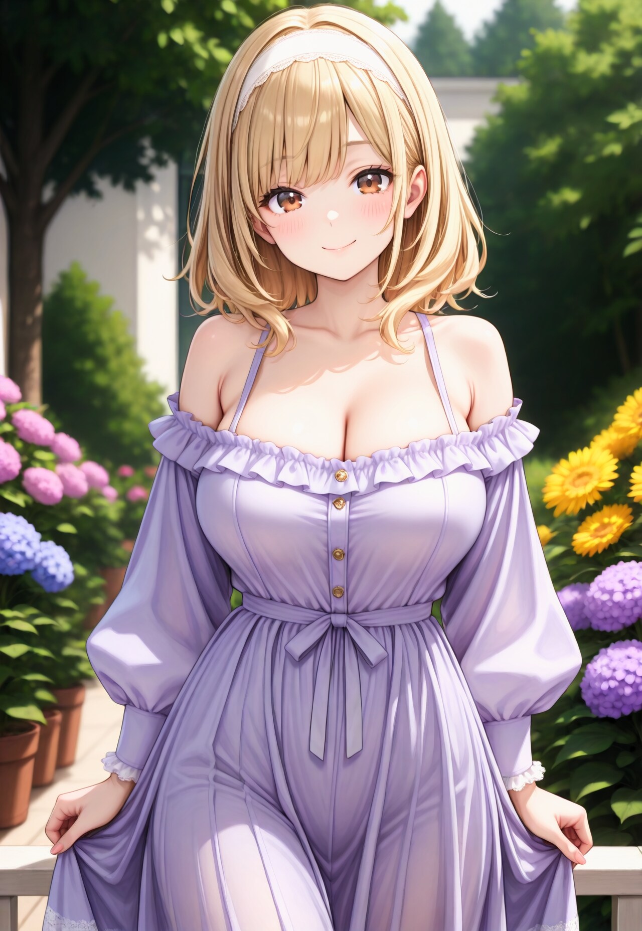 1167（薄紫のオフショルワンピ）