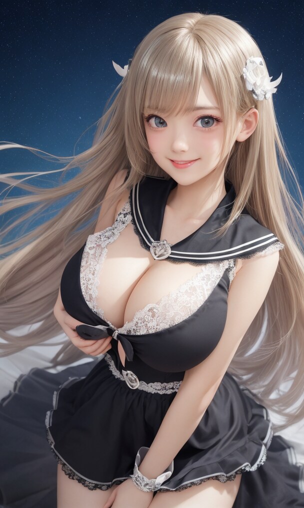 星空とセーラー服と女子高校生