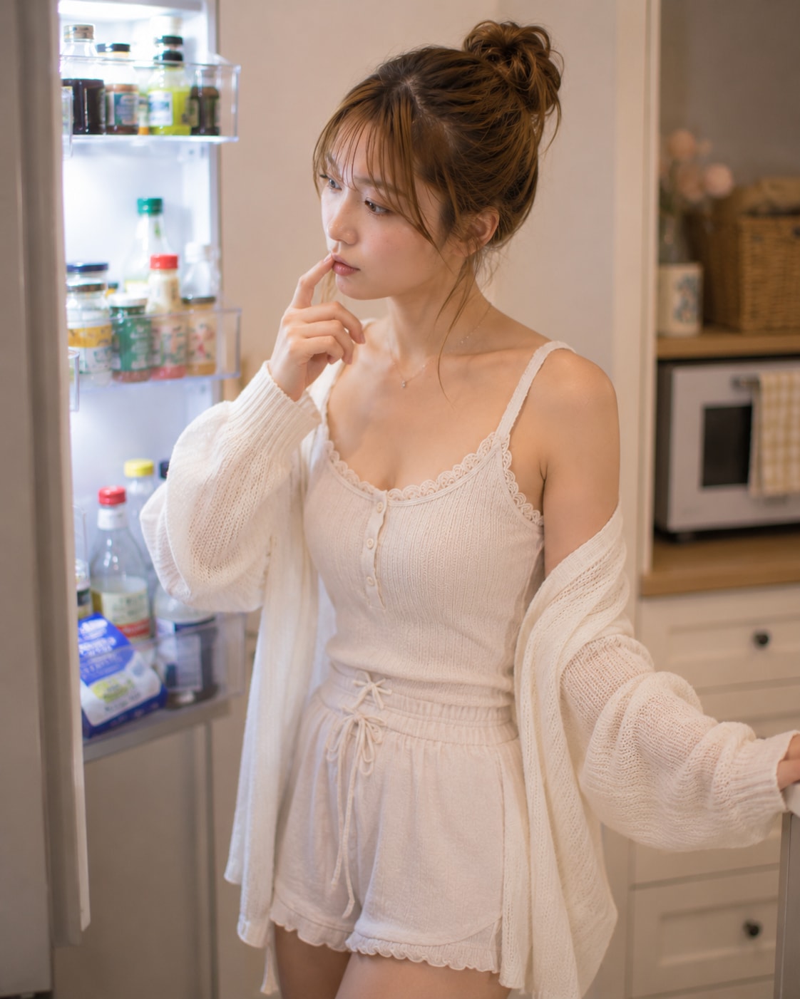 夜中の冷蔵庫、真剣な迷い