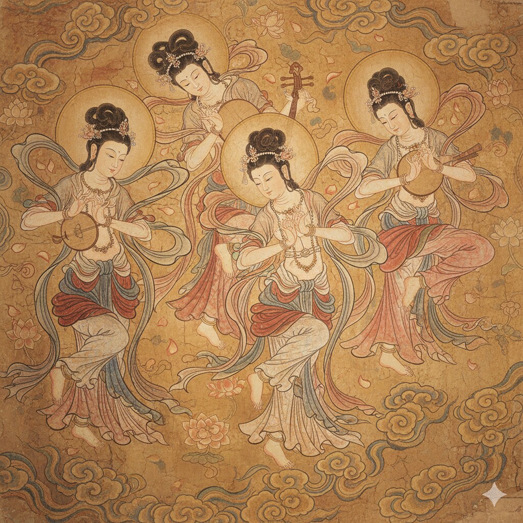 石窟の天女たち