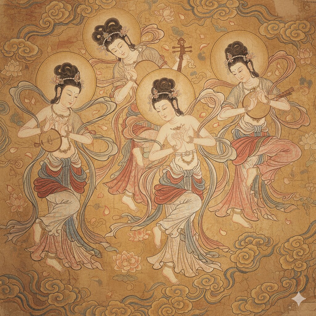 石窟の天女たち