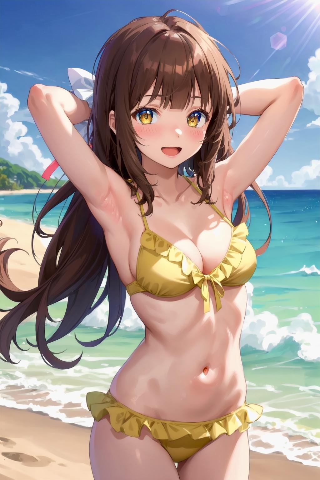 茶髪ちゃんと海デート