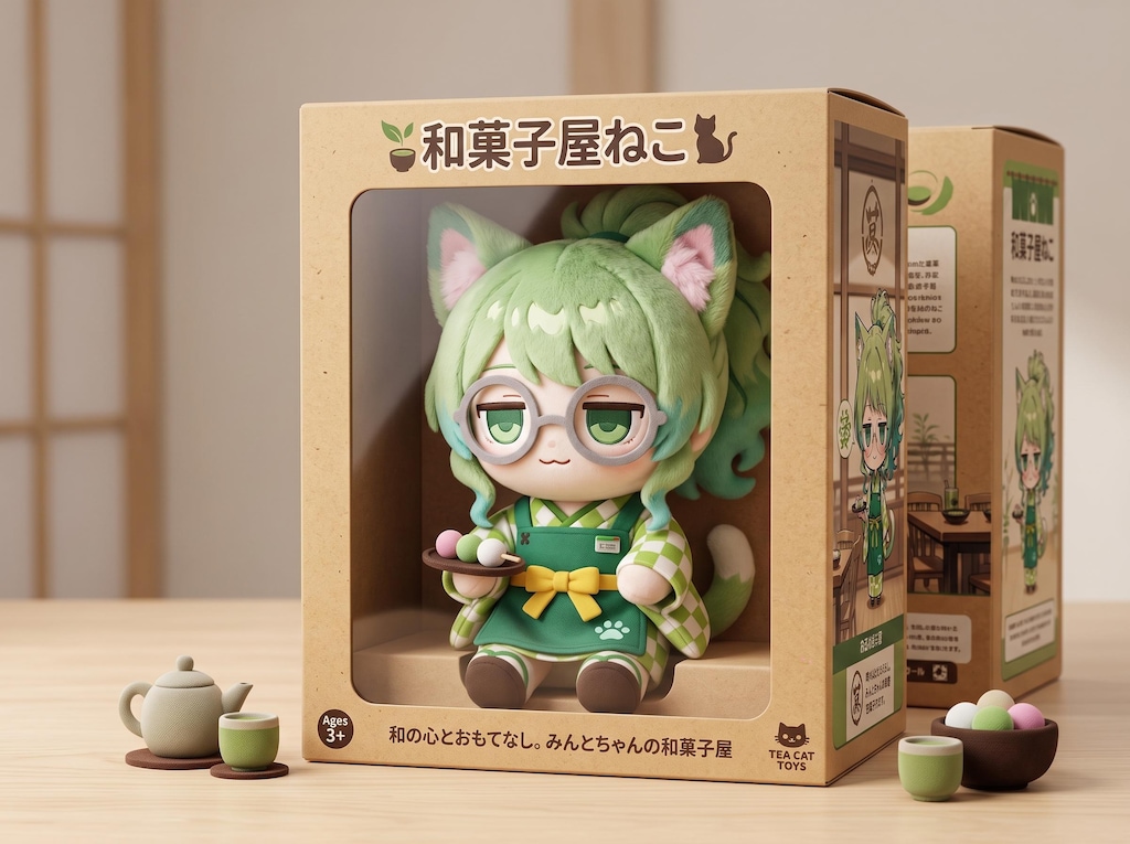 和菓子屋ねこのぬいぐるみ