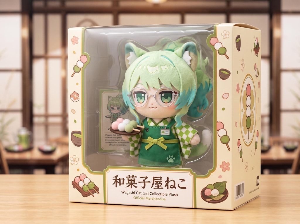 和菓子屋ねこのぬいぐるみ