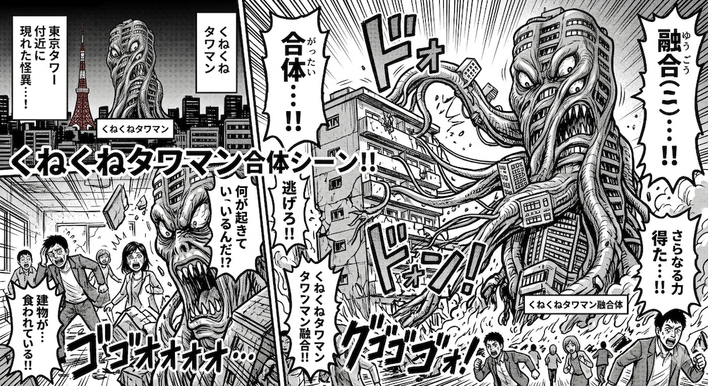 合体するくねくねタワマン