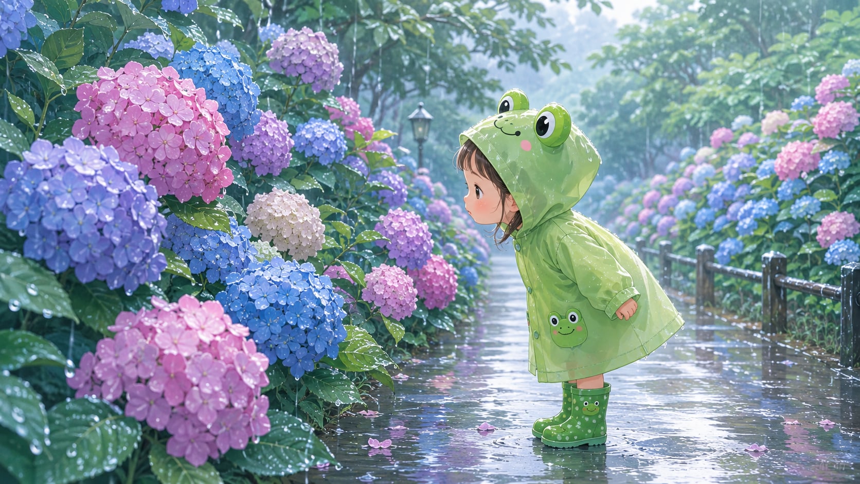 紫陽花とかえるちゃん