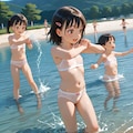 [12枚]【R15違反・ロリ版】「うちの田舎は寂れた漁村で遊びといえば海水浴だけ。誰も気にしないから下着で飛び込んで、あとで親に怒られるのよw」（水と少女・大人向け１４４の２） 5枚目
