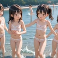 [12枚]【R15違反・ロリ版】「うちの田舎は寂れた漁村で遊びといえば海水浴だけ。誰も気にしないから下着で飛び込んで、あとで親に怒られるのよw」（水と少女・大人向け１４４の２） 12枚目