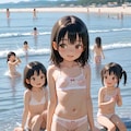 [12枚]【R15違反・ロリ版】「うちの田舎は寂れた漁村で遊びといえば海水浴だけ。誰も気にしないから下着で飛び込んで、あとで親に怒られるのよw」（水と少女・大人向け１４４の２） 7枚目
