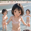 [12枚]【R15違反・ロリ版】「うちの田舎は寂れた漁村で遊びといえば海水浴だけ。誰も気にしないから下着で飛び込んで、あとで親に怒られるのよw」（水と少女・大人向け１４４の２） 2枚目