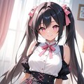 笑顔の黒髪ツインテール♪ 3枚目