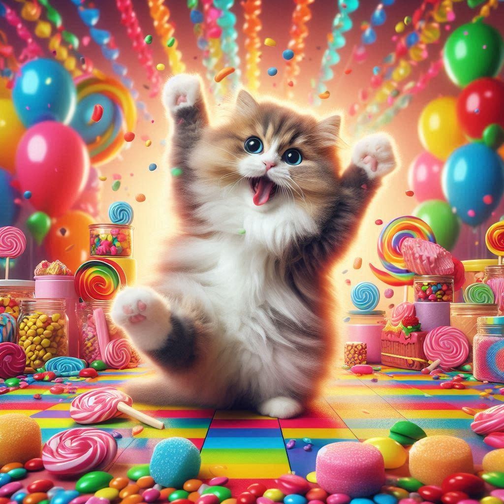 甘味を食べる猫