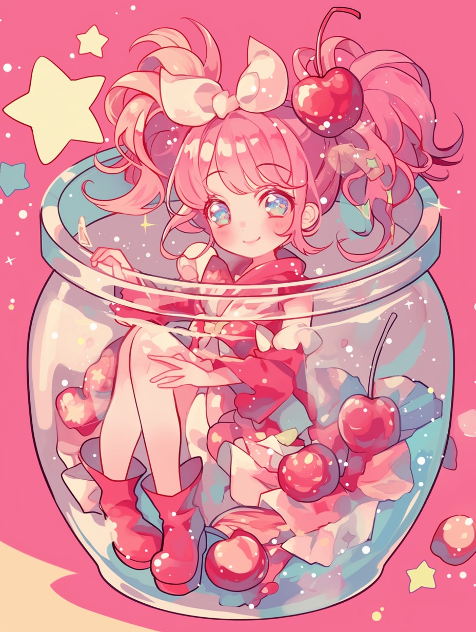 「瓶詰の少女」紅47 | の人気AIイラスト・グラビア