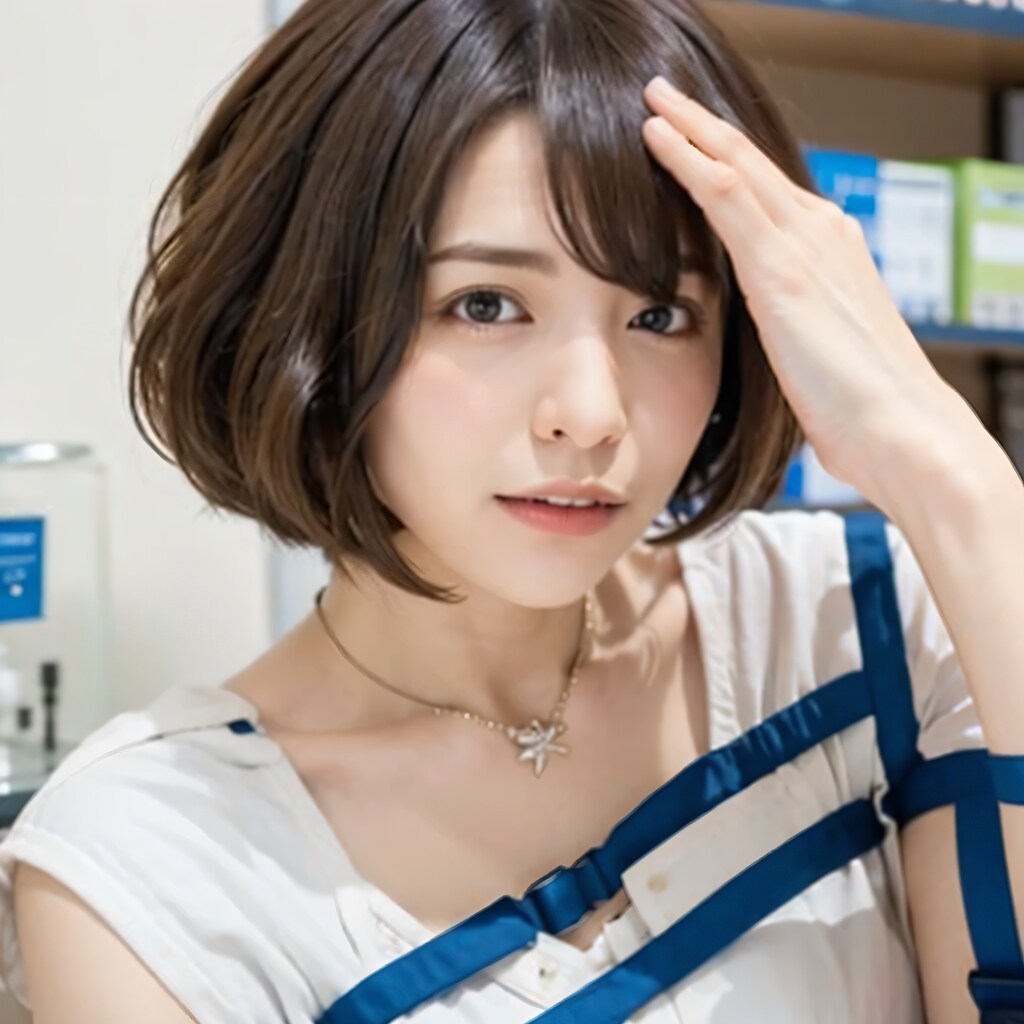 黒髪ボブで洋装の美女１４