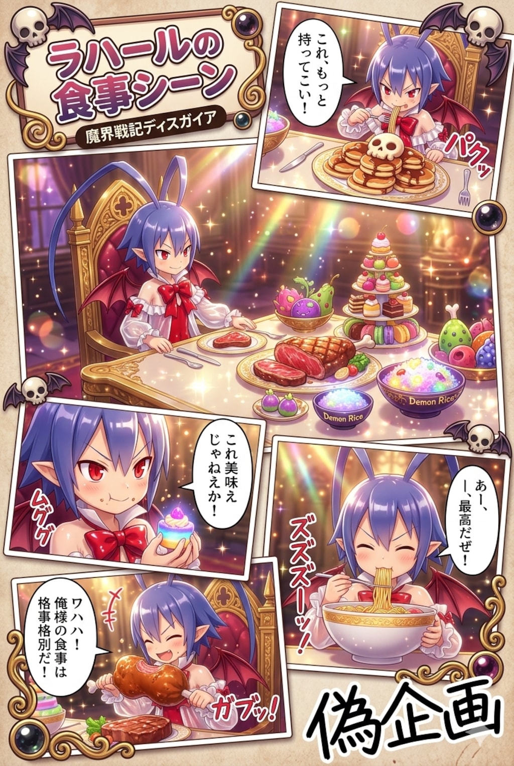 ラハールの食事シーン　魔界戦記ディスガイア