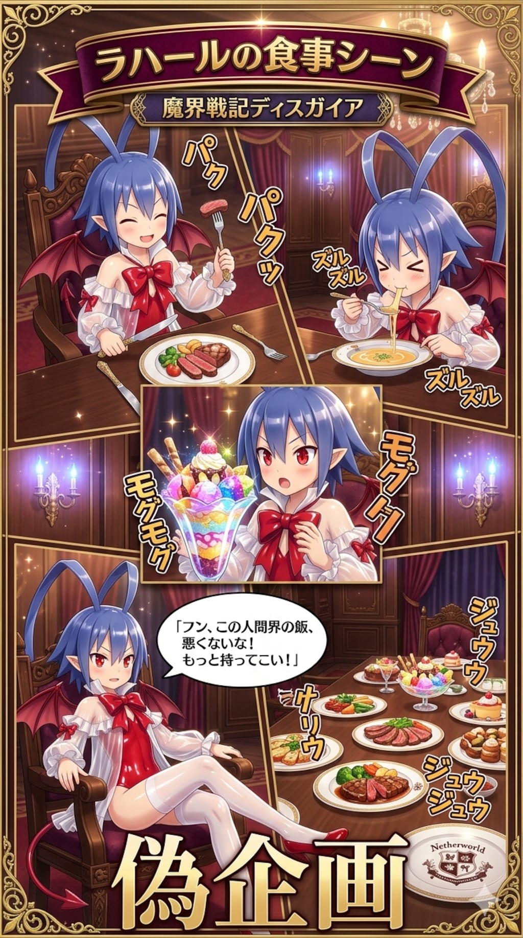 ラハールの食事シーン　魔界戦記ディスガイア