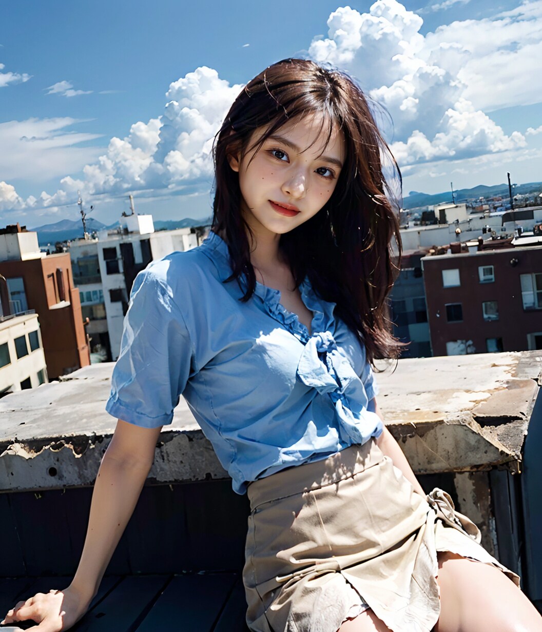 廃ビル屋上の美人さん～1