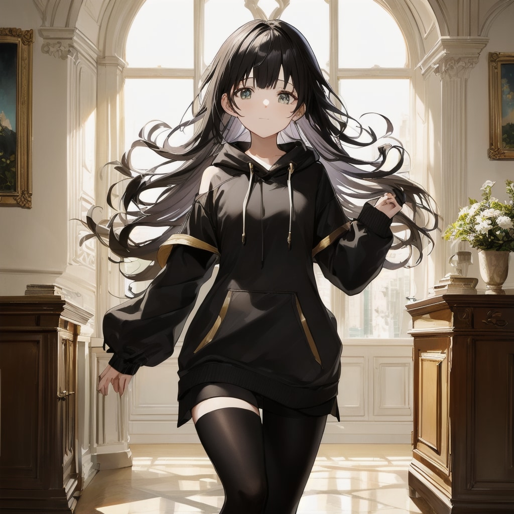 西洋風室内と女の子
