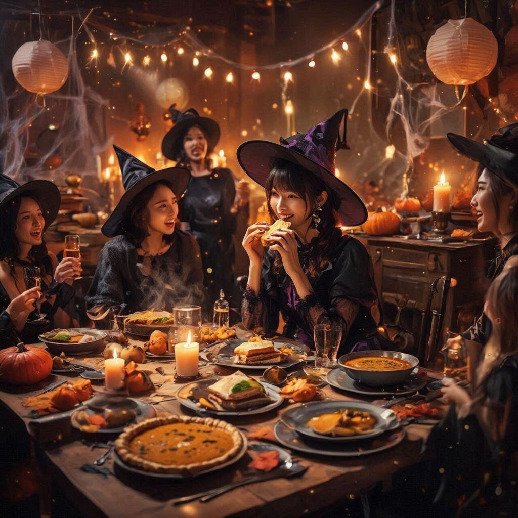 サンドウィッチを食べる魔法使い