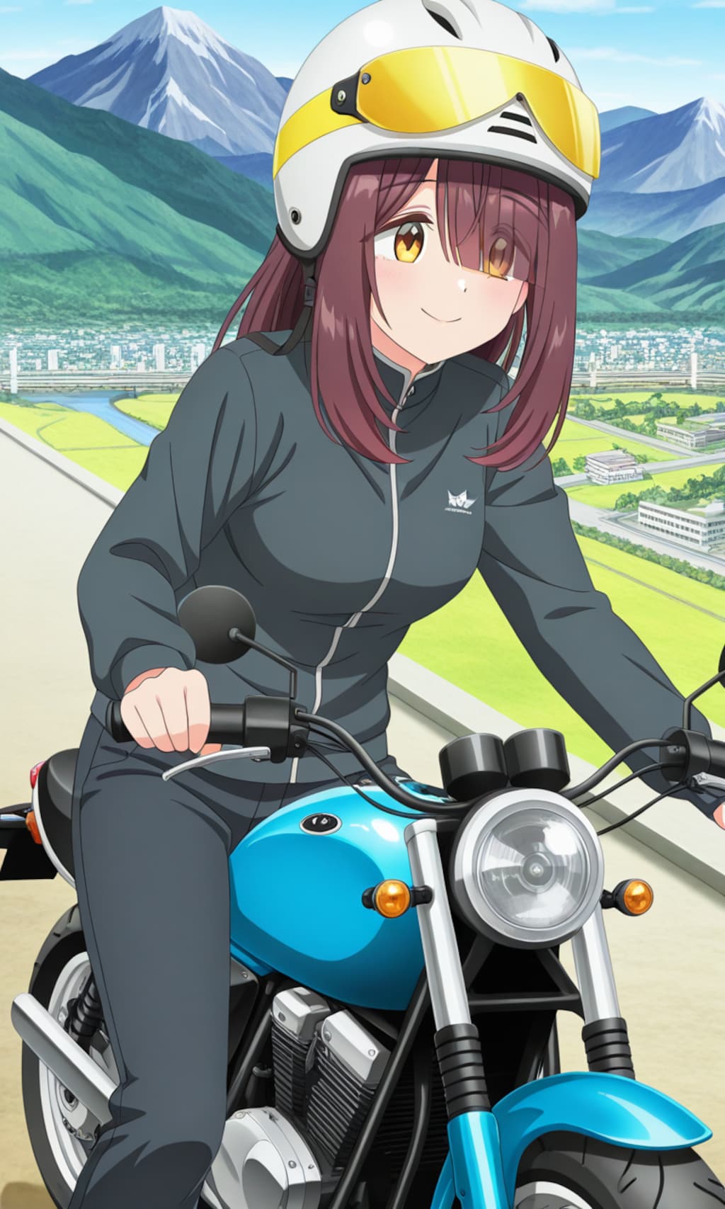 バイクに乗る土岐綾乃🏍️❤️