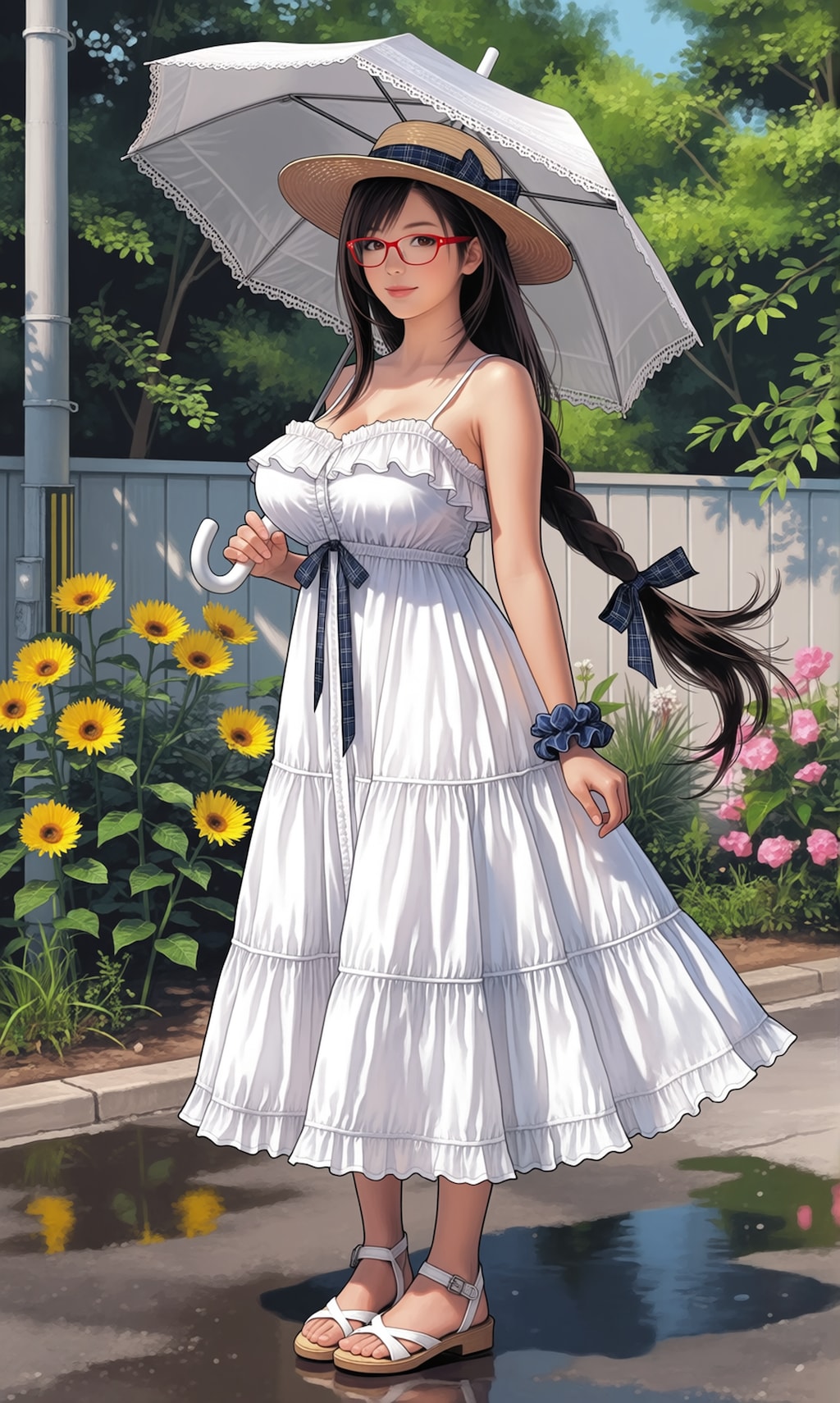 【理想の夏コーデ】驚きの白さ！清楚系白ワンピースのティファさん……