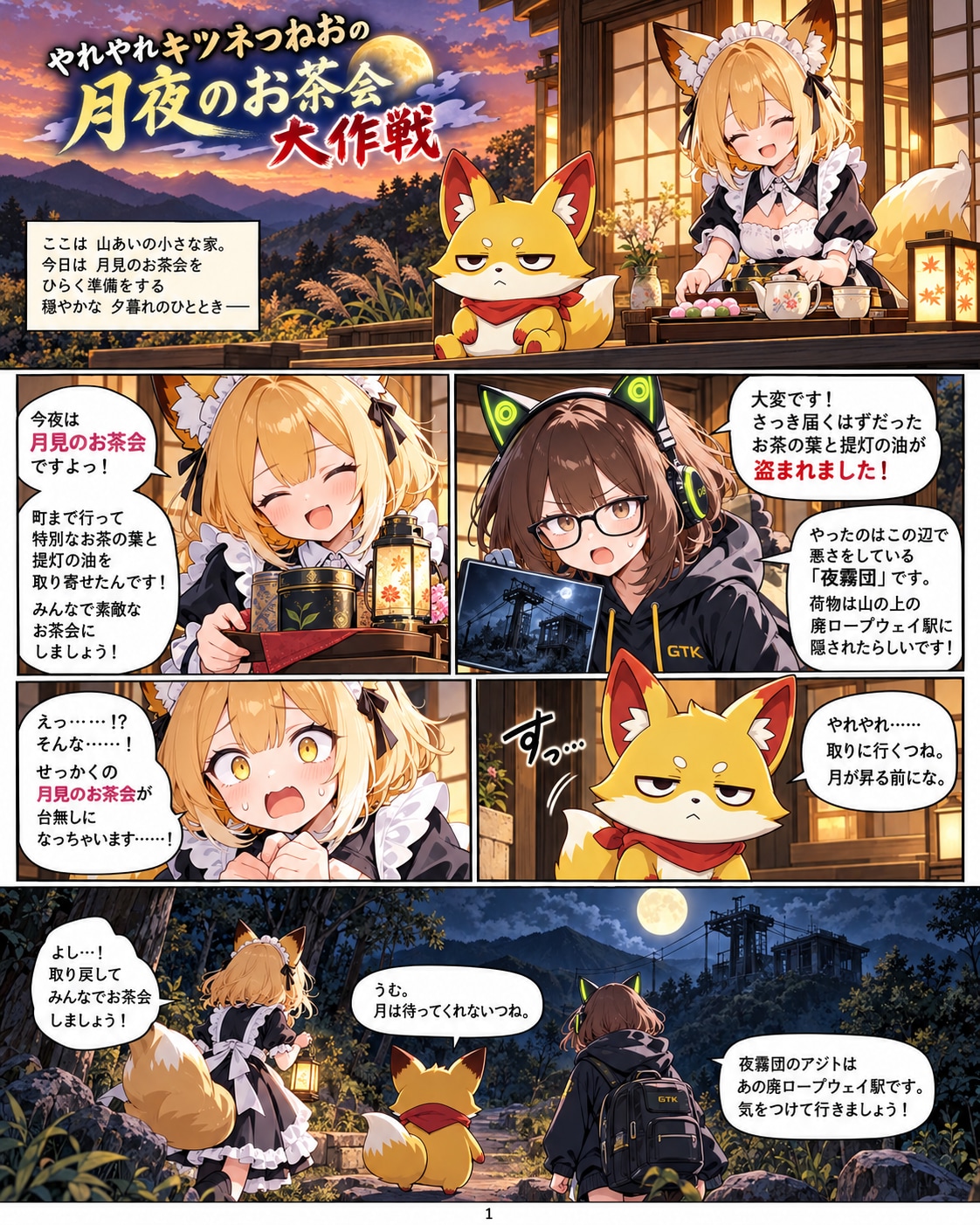 月夜のお茶会 | の人気AIイラスト・グラビア