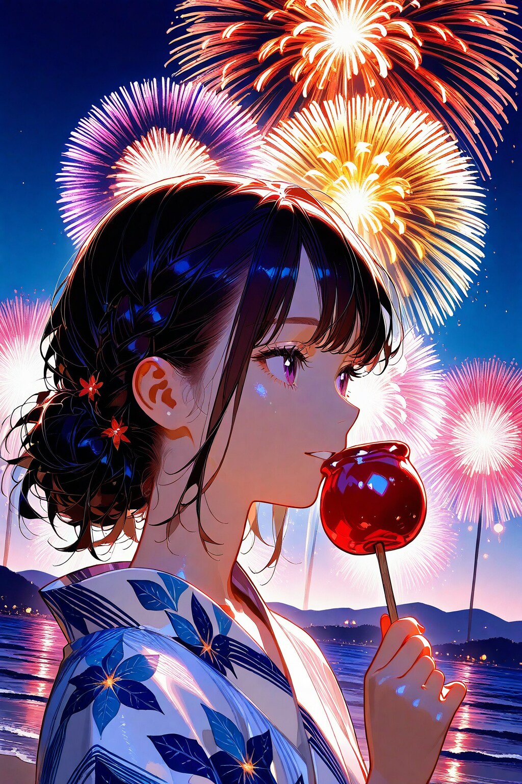 今年も潟の花火を観に帰ってきた