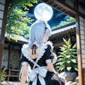 【リクエスト】スーパーメイドさん　お月見編　後ろ姿 2枚目