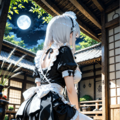 【リクエスト】スーパーメイドさん　お月見編　後ろ姿 5枚目