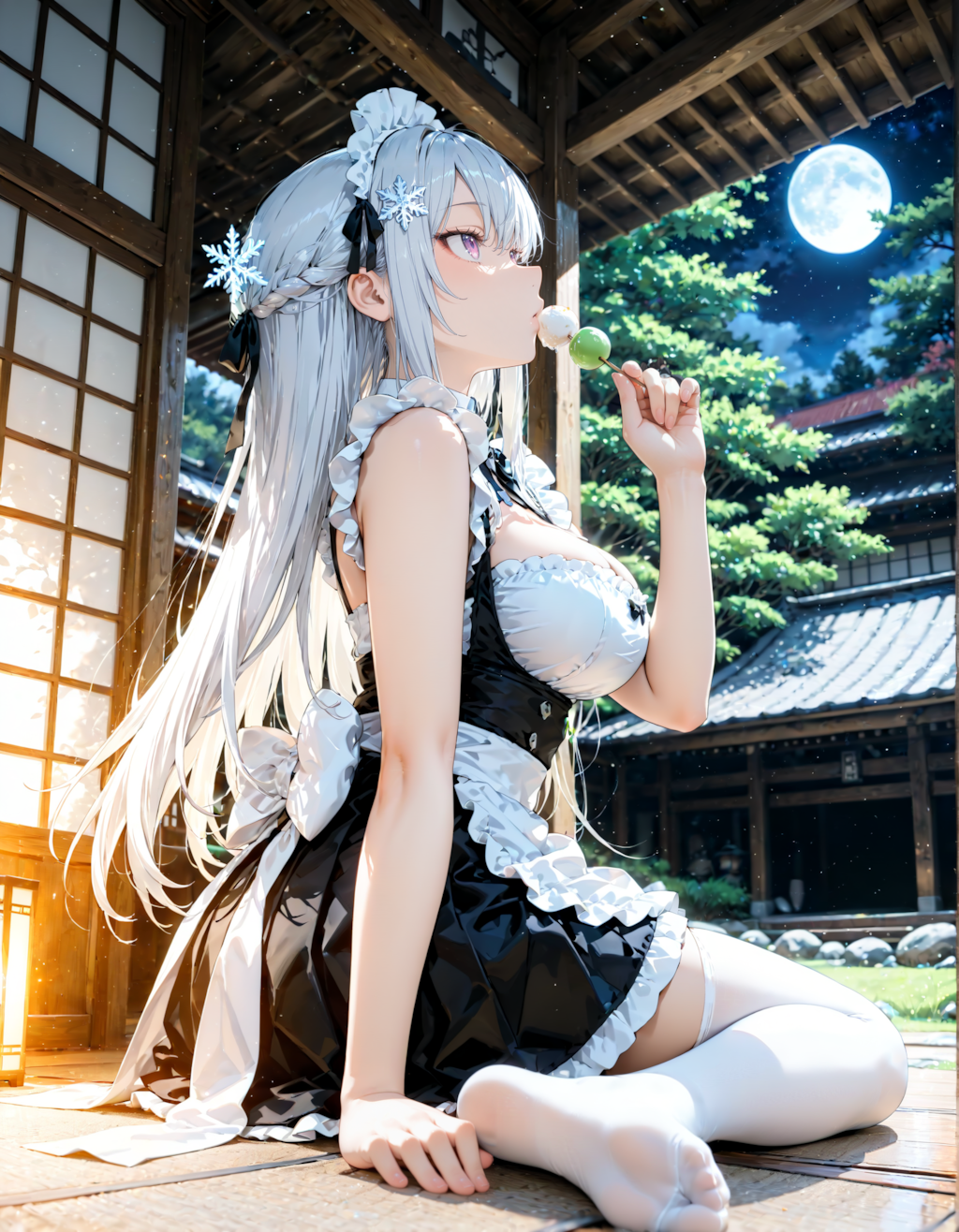 【リクエスト】スーパーメイドさん　お月見編　後ろ姿