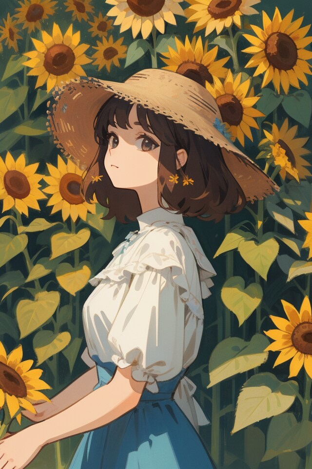 向日葵畑 | の人気AIイラスト・グラビア