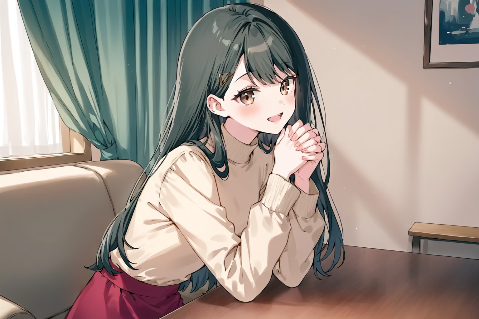 利奈さん(うちの娘)のおうちにお邪魔した | の人気AIイラスト・グラビア