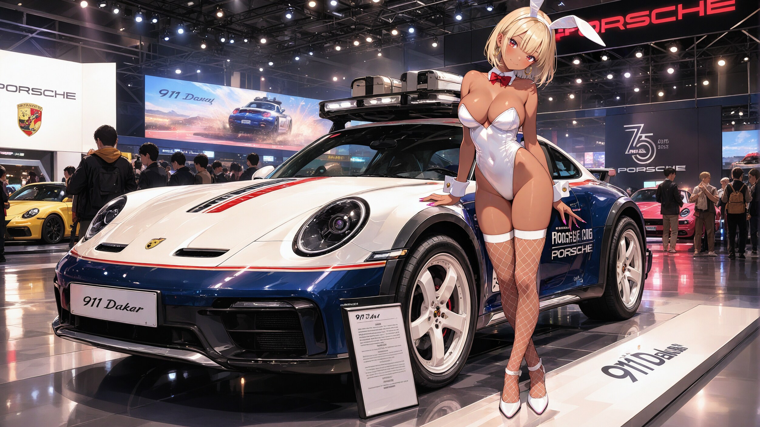 ポルシェとバニーガール