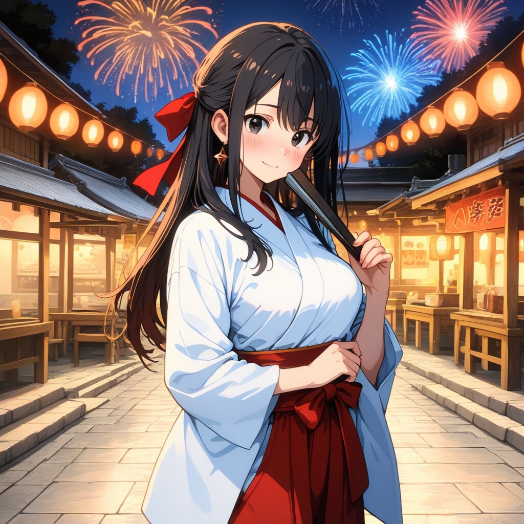 夏祭りの異世界巫女 | の人気AIイラスト・グラビア