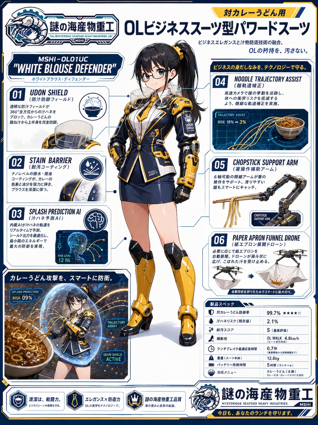 対カレーうどん用OLビジネススーツ型パワードスーツ