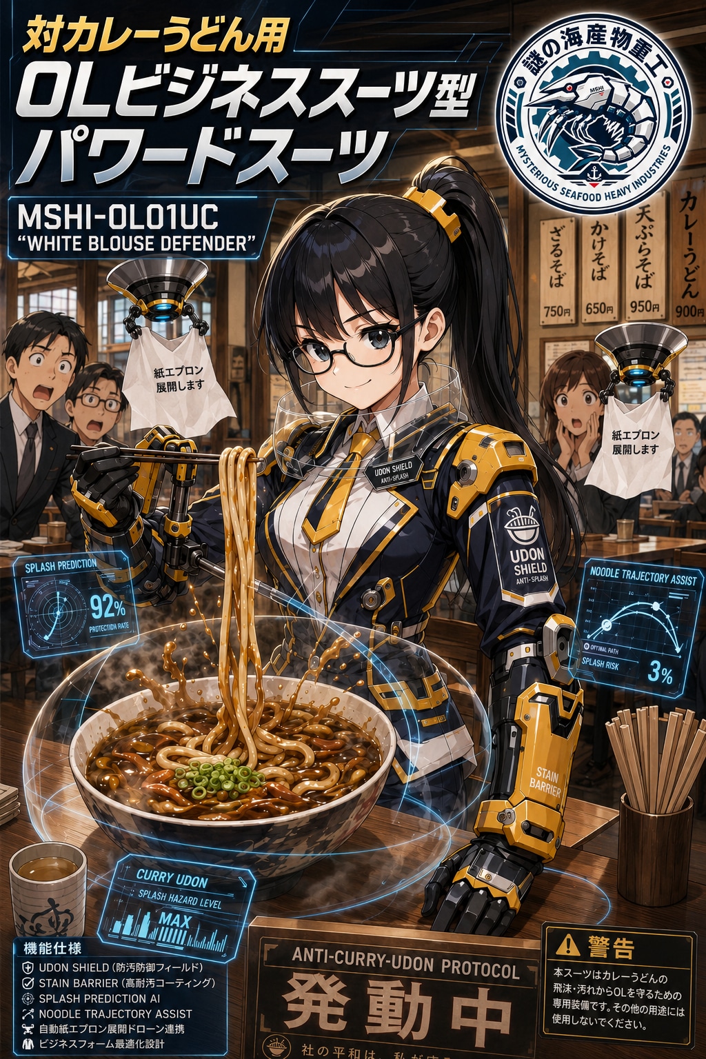 対カレーうどん用OLビジネススーツ型パワードスーツ